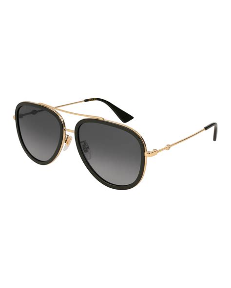 gucci metal and acetate-frame aviator sunglasses|Gucci aviator prescription sunglasses.